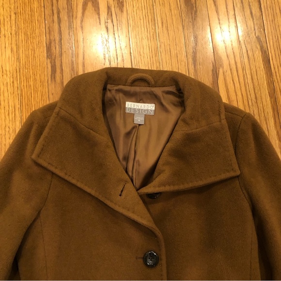 Bernardo Design Brown Wool Pea Coat - Picture 3 of 10